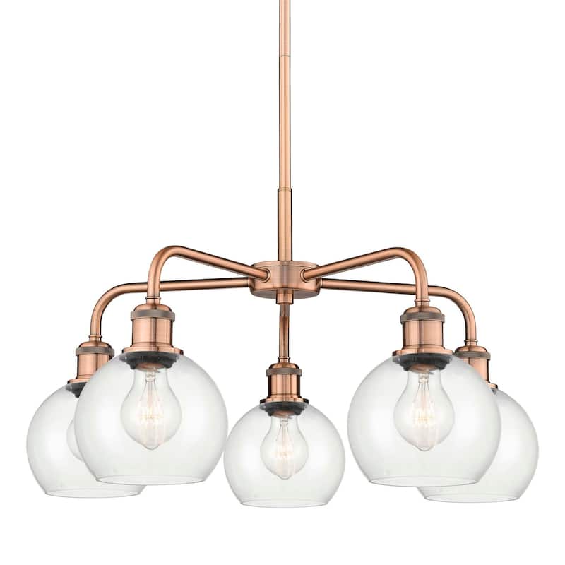 Innovations Lighting 516-5CR-15-24 Athens Chandelier Athens 5 Light - Antique Copper / Clear