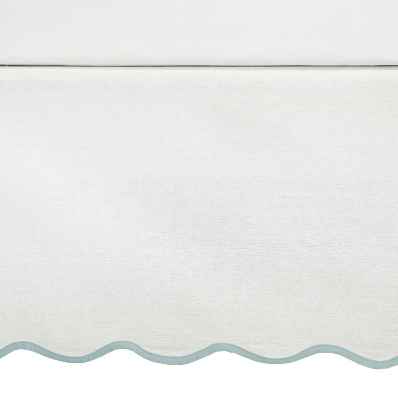 Lush Decor Coastal Chic Scallop Edge Bed Skirt Single - Queen - Blue