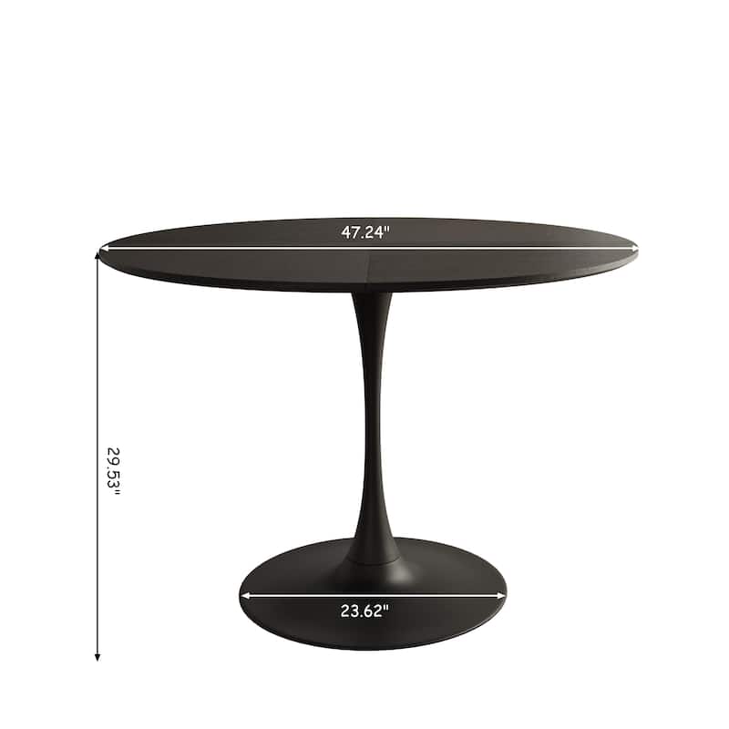 Modern Round Dining Table,with Metal Base