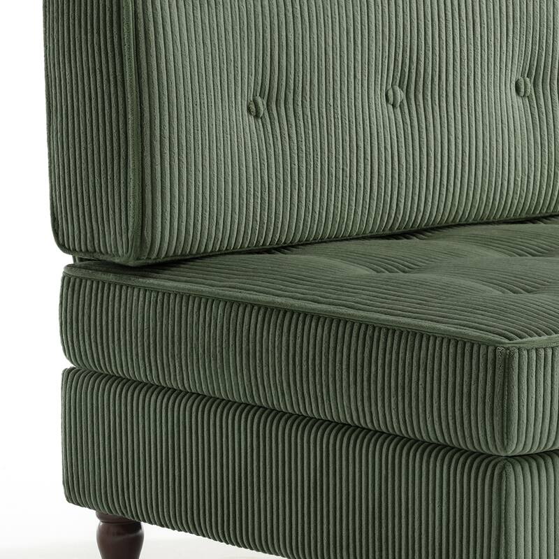 Modular Corduroy Armless Chair Upholstered Lounge Sofa