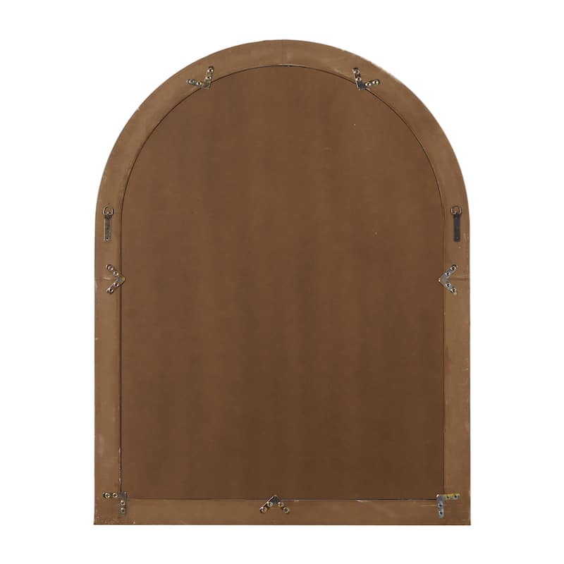 Wood Window Pane Inspired Wall Mirror with Arched Top and Distressing - Gray or White - Roche River Decor