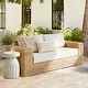 preview thumbnail 1 of 5, Spruce & Spring Patio Wicker Outdoor Sofa with Cushions Beige