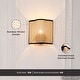 preview thumbnail 2 of 4, Gal - Bohemian Wall Sconce with Rattan Shade and Velvet Detailing - 10" x 9.92"