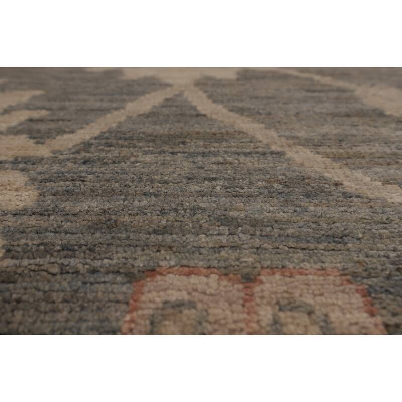 Vegetable Dye Grey Oushak Turkish Large Rug Hand-Knotted Wool Carpet - 10'1"x 14'3"