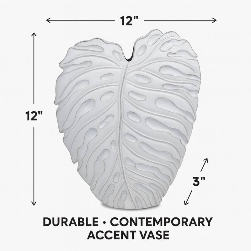 Aria Home White Poly resin Textured Vase Modern Contemporary Decor