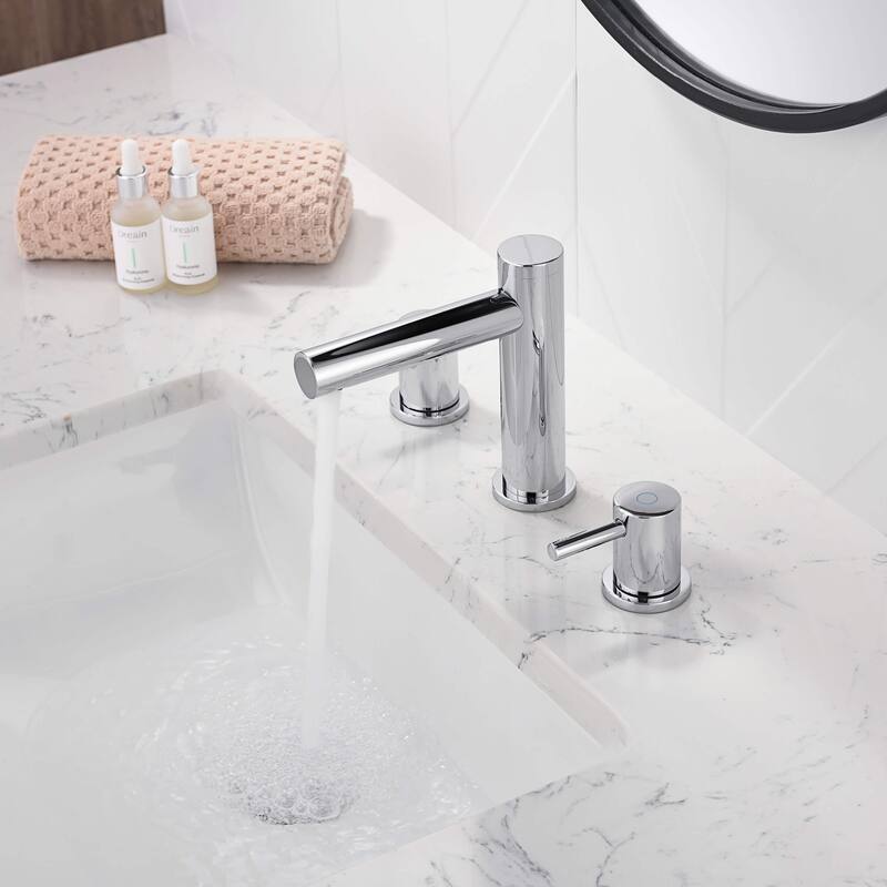 Circular 8" Bathroom Sink Widespread Faucet with Drain Assembly