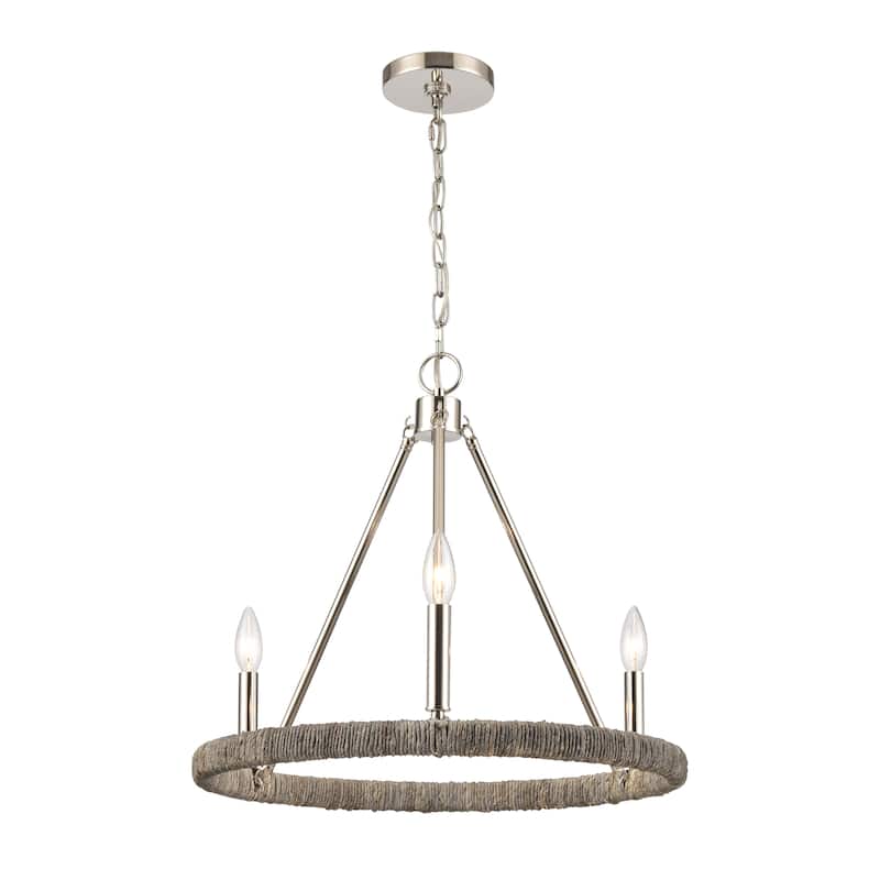 Elk Home Abaca Polished Nickel Finish 3 Light Chandelier
