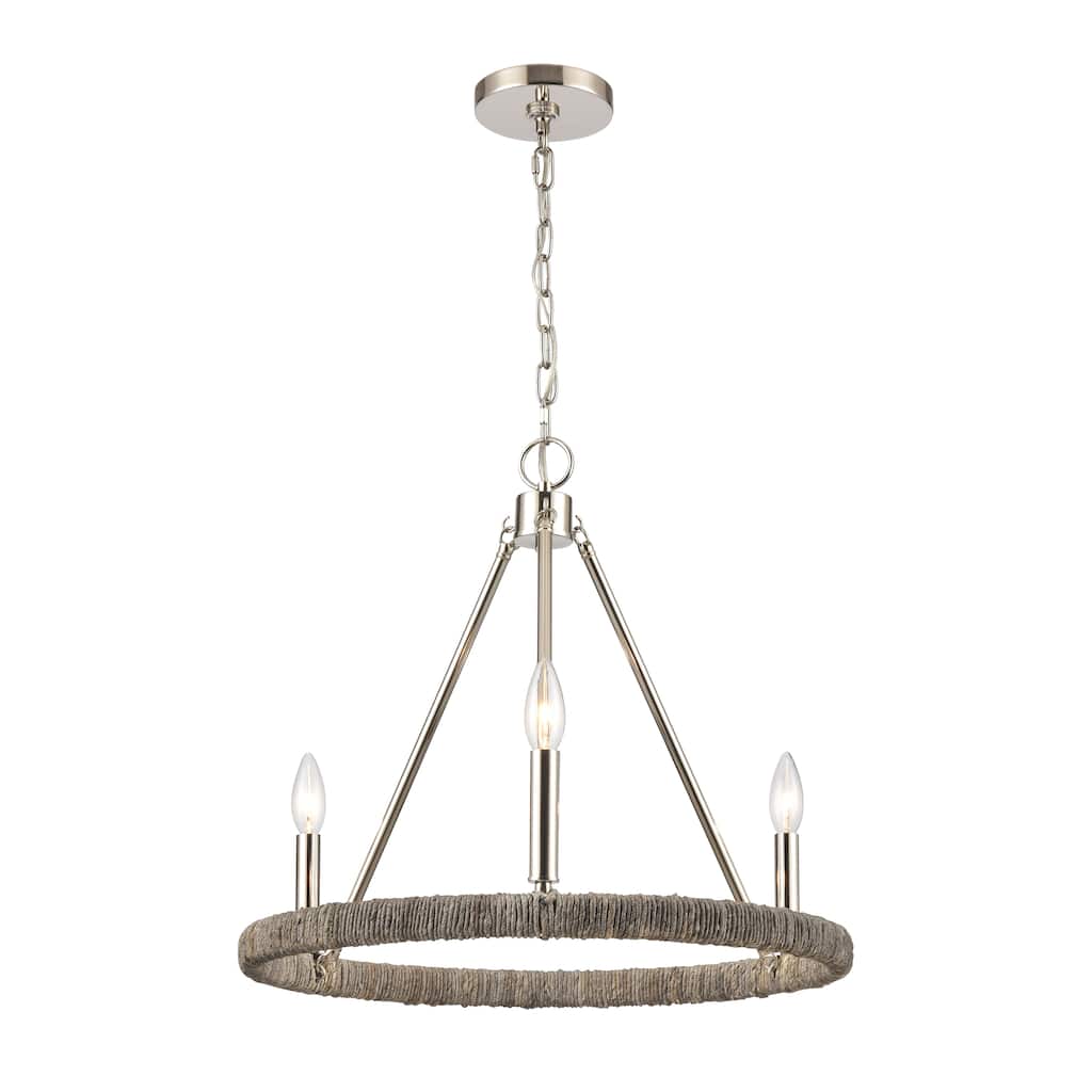 Elk Home Abaca Polished Nickel Finish 3 Light Chandelier