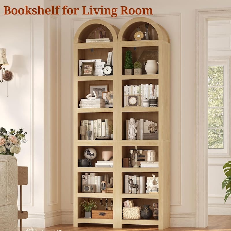 Tall Arched Cabinet Bookcase Storage Bookshelf Door Bathroom Storage Cabinet