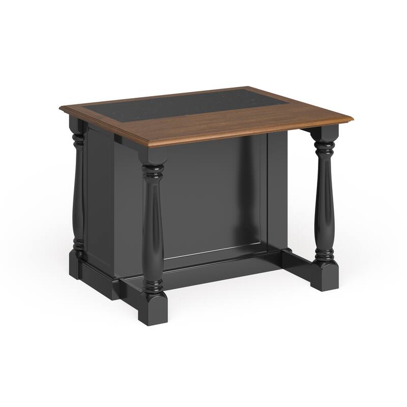 Monarch Black and Oak Kitchen Island