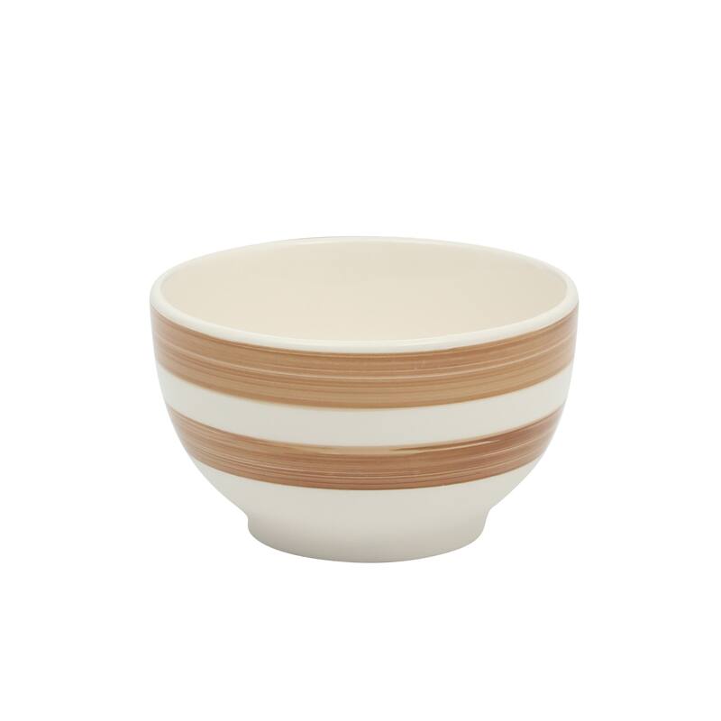 Gibson Home Kenwood Shores 16 Piece Stoneware Dinnerware Set, Hand-Painted Plates and Bowls, Service for 4