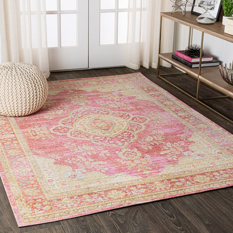 JONATHAN Y Lila Floral Medallion Area Rug