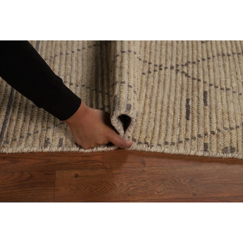 Trellis Moroccan Oriental Area Rug Hand-Knotted Wool Carpet - 5'6" x 8'7"