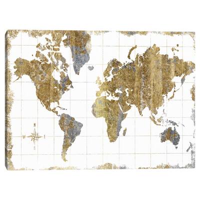 Gilded Map by Wild Apple Portfolio Canvas Art Print