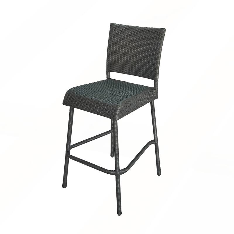 29IN Outdoors PE Rattan Armless Barstools Set of 2
