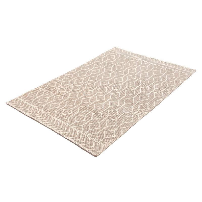 ECARPETGALLERY Braid weave Sienna Taupe Wool Rug - 5'0 x 7'11