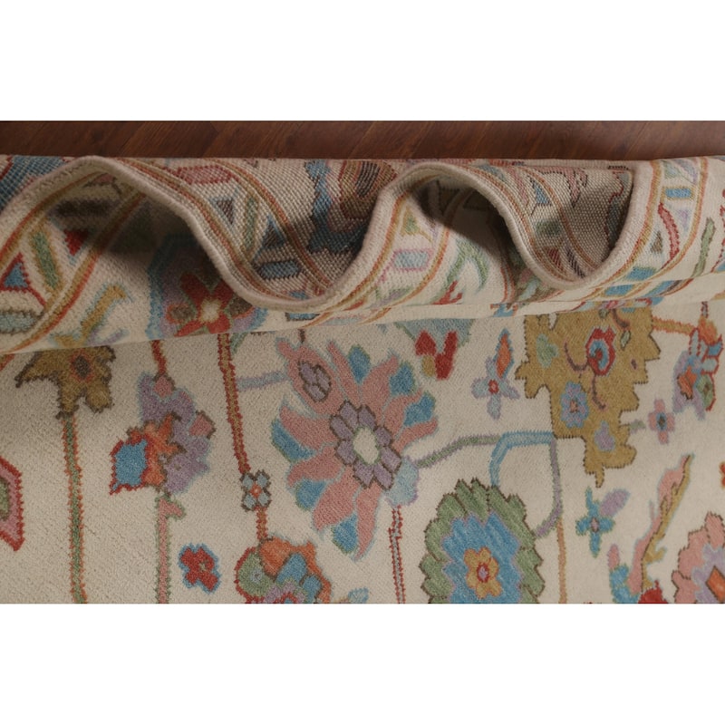 All-Over Floral Oushak Oriental Area Rug Handmade Wool Carpet - 8'2" x 9'10"