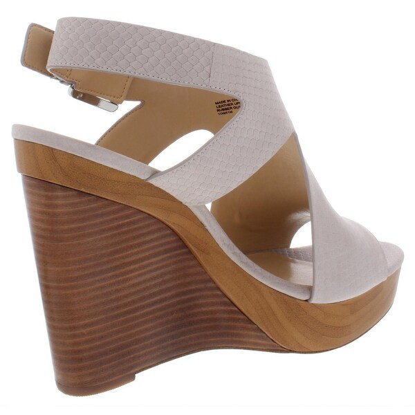 michael michael kors josephine leather peep toe wedges