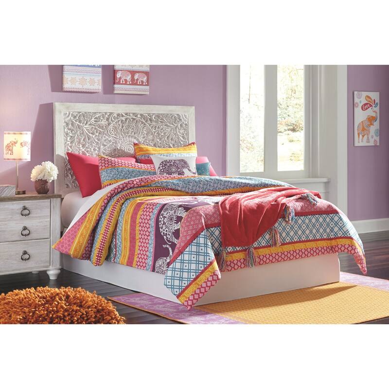 Paxberry Whitewash Panel Bed