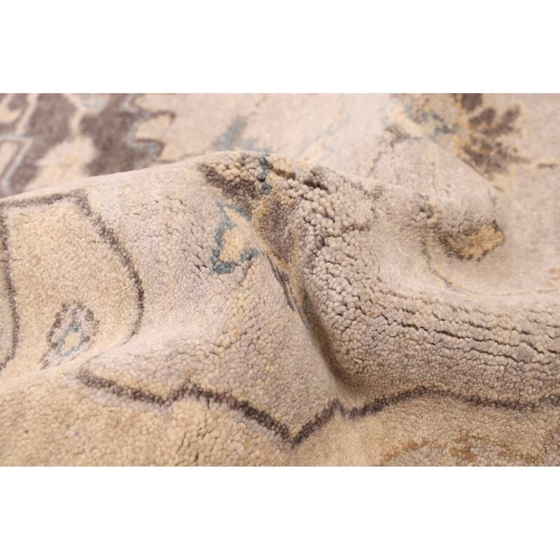 ECARPETGALLERY Hand-knotted Finest Agra Jaipur Light Grey Wool Rug - 8'6 x 11'5