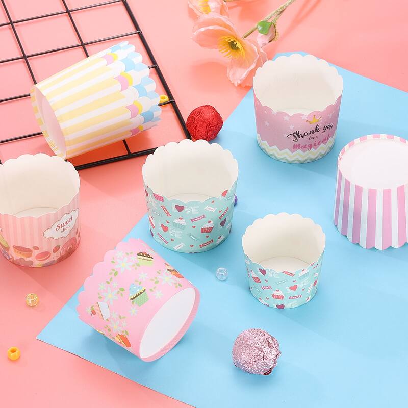 100Pcs Paper Baking Cups Cupcake Muffins Liner Wrappers Cake LOVE Pattern