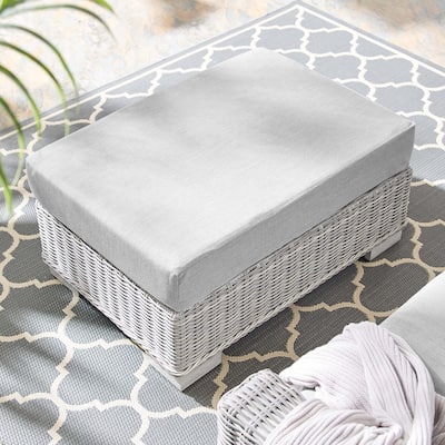 Conway Outdoor Patio Wicker Rattan Ottoman