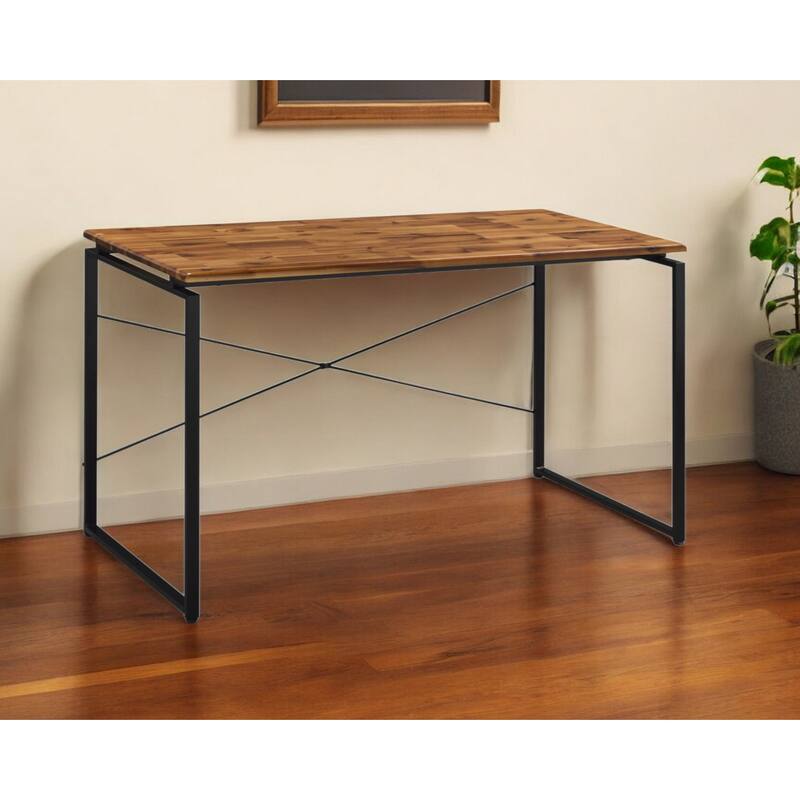 47" Brown and Black Writing Desk - Brown