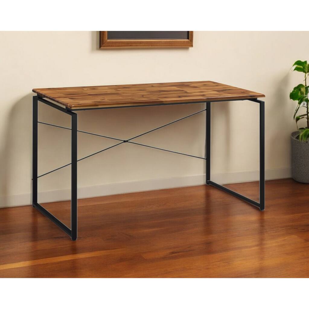 47" Brown and Black Writing Desk