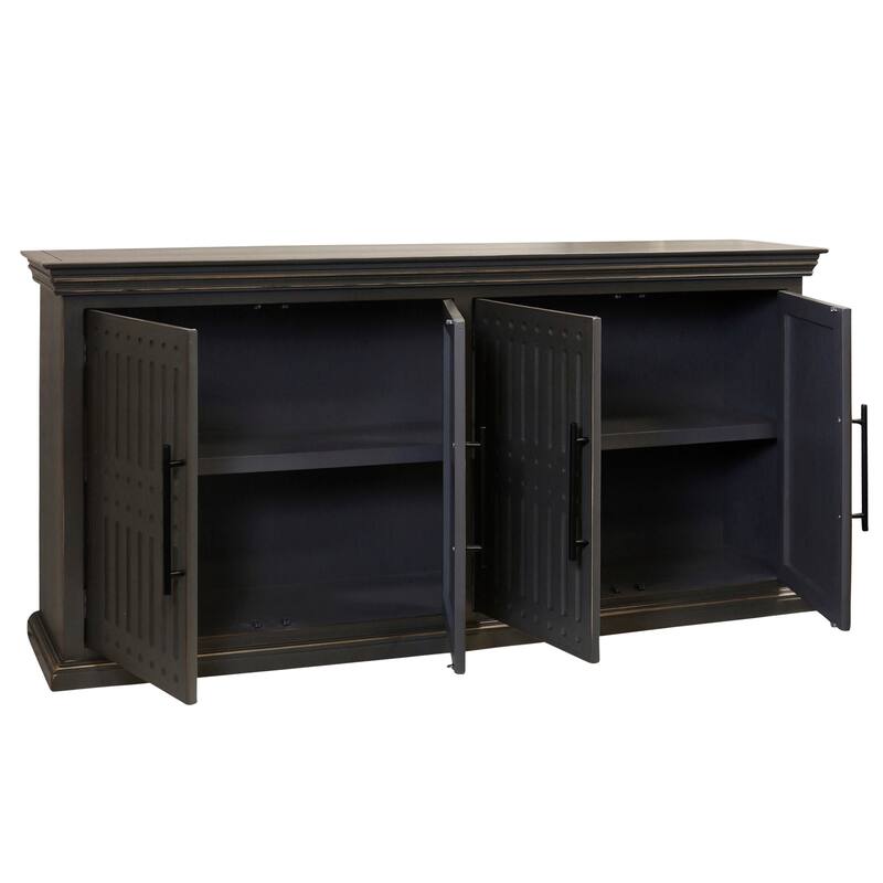 StyleCraft Points 4-Door Credenza - Smokey Grey