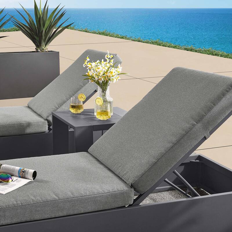 Tahoe Patio Aluminum 3-Piece Chaise Lounge Set