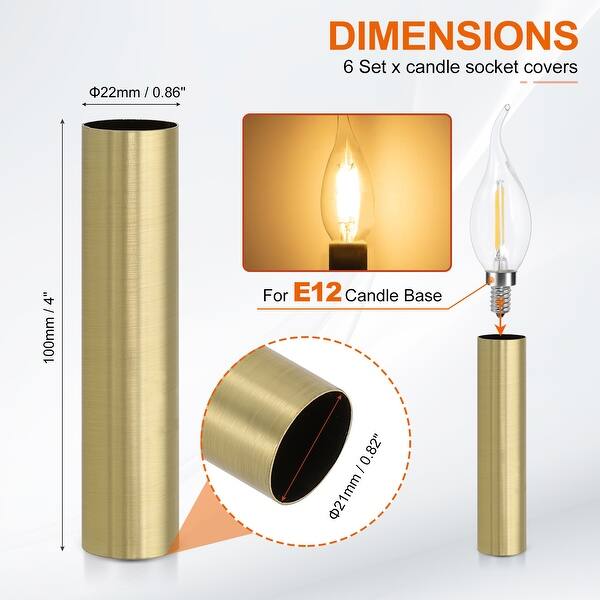 dimension image slide 37 of 102, Metal Chandelier Socket Sleeves Insulation Heat Shrinkable