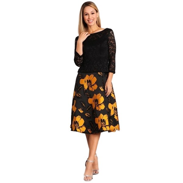 black and yellow evening gown