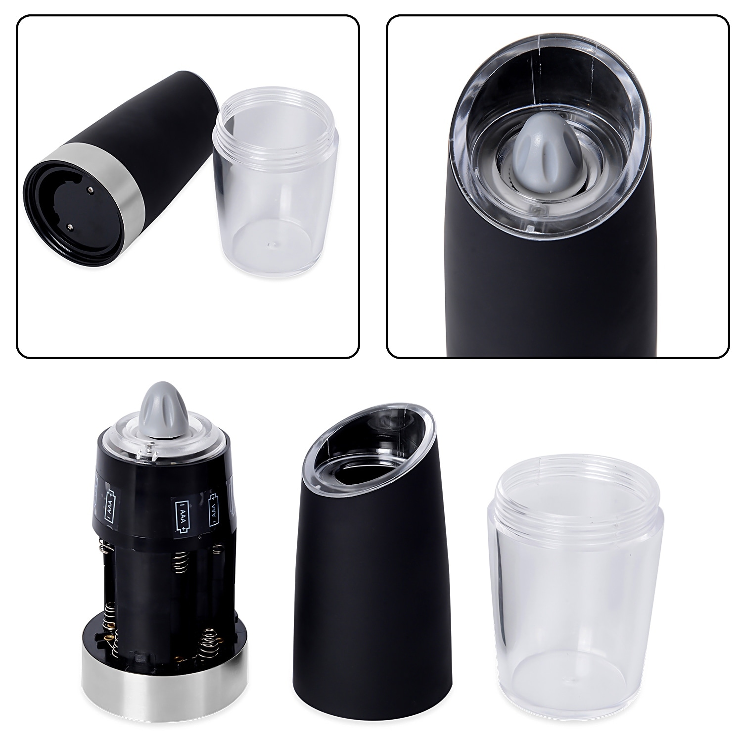 Gravity Electric Salt and Pepper Shakers Grinder Mill Adjustable