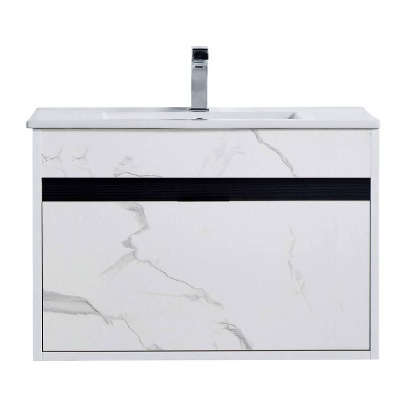 Fine Fixtures - Wall Mount Bathroom Vanity And Sink, Knob Free Design - Alpine Collection -