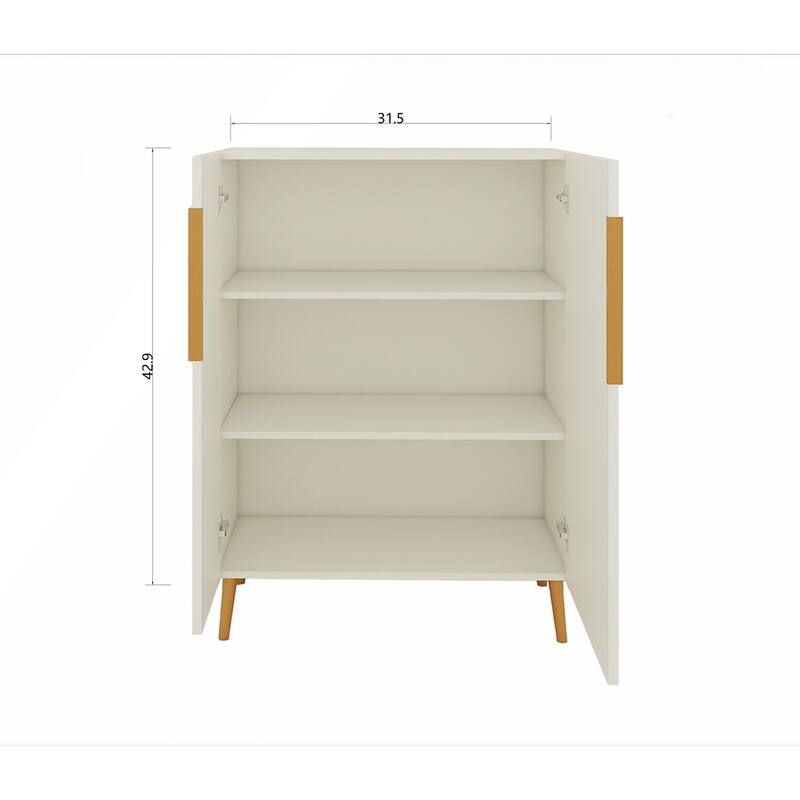 Modern White Sideboard Cabinet with Gold Handles
