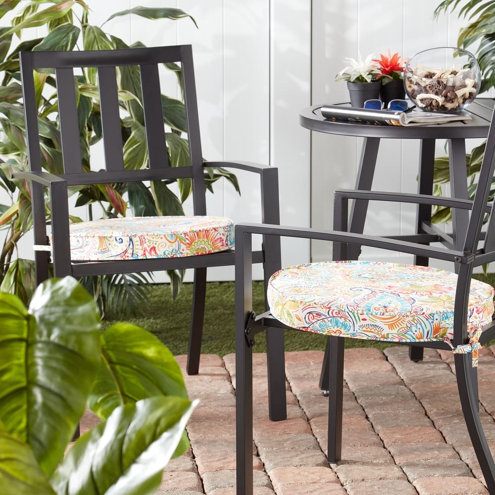 Greendale Home Fashions 18" Round Outdoor Chair Pad (Set of 2)