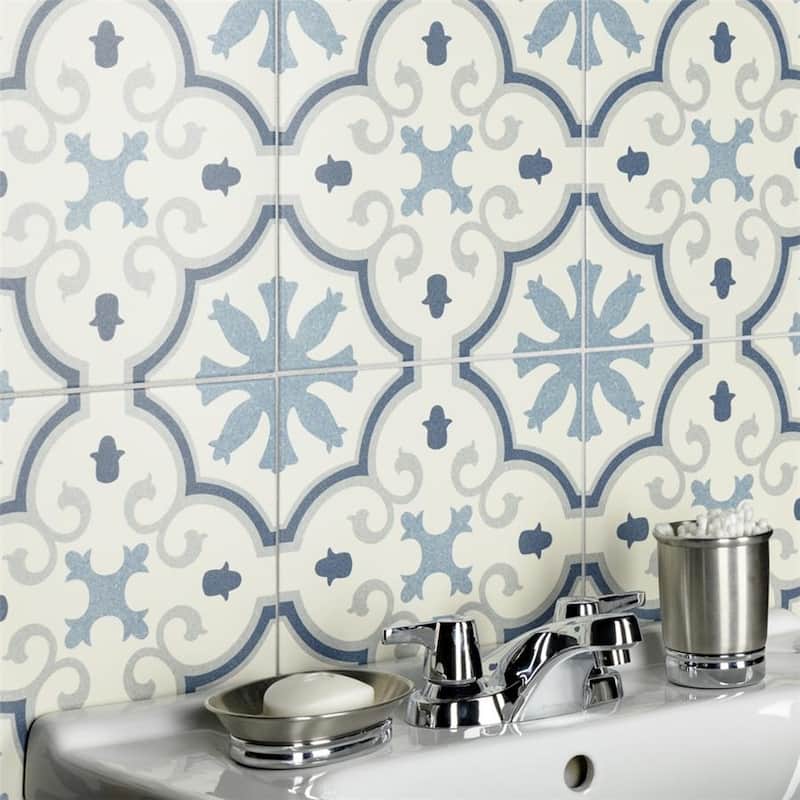 Merola Tile Monteca Blue 9-3/4" x 9-3/4" Porcelain Floor and Wall Tile