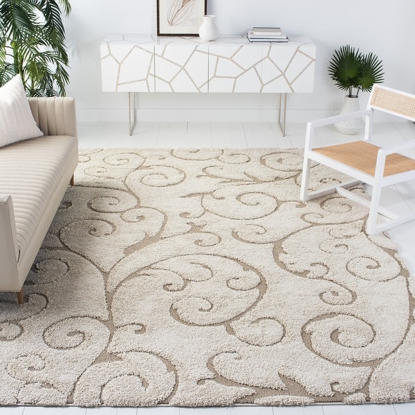 slide 2 of 113, SAFAVIEH Florida Shag Shahin Scroll 1.2-inch Thick Textured Rug