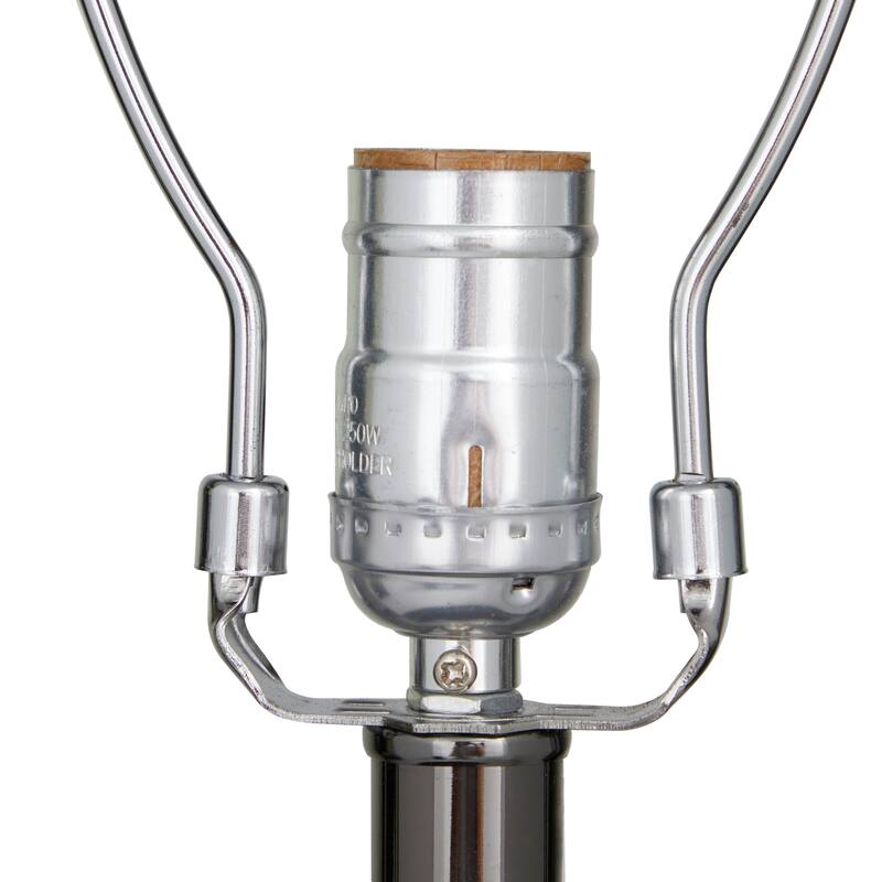 Black Marble Slender Stand Room Table Lamp with Drum Shade