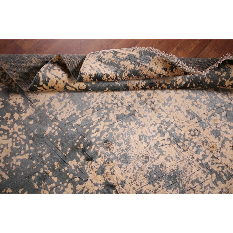 Contemporary Abstract Accent Rug Hand-Knotted Wool Carpet - 4'3" X 6'2"