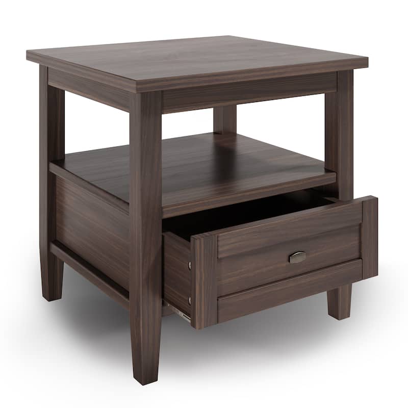 WYNDENHALL Norfolk SOLID WOOD 20 inch Wide Rectangle Transitional End Side Table - 20 inch Wide