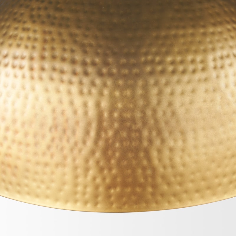 Karina Round Brass-Toned Hammered Metal Dome Pendant Light