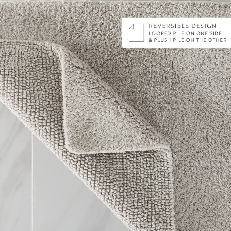 Becky Cameron 100% Cotton Reversible Solid Bath Mat