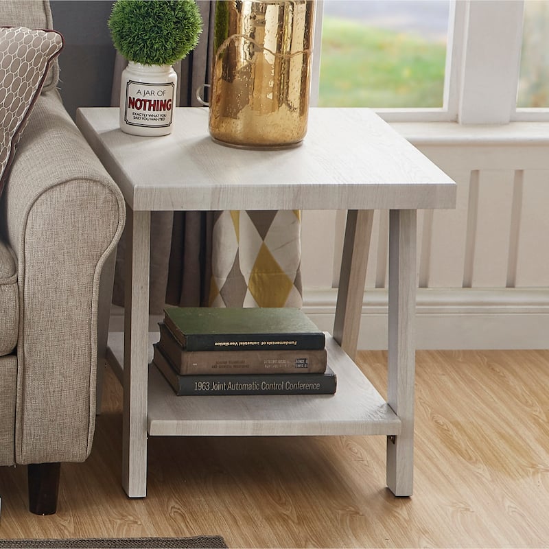 Contemporary Wood Shelf End Table