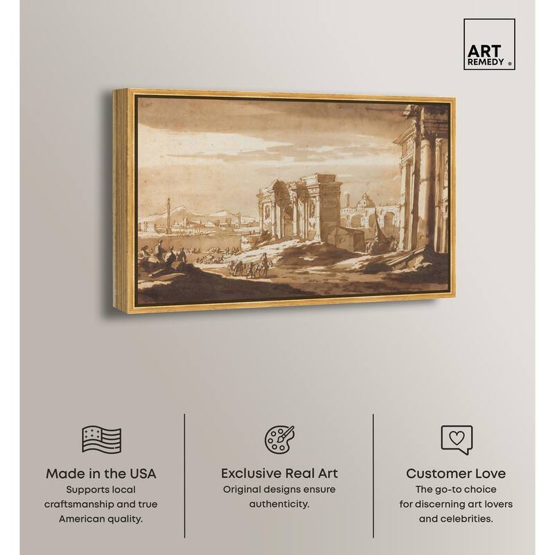 Capriccio View of Roman Ruins Canvas by Art Remedy