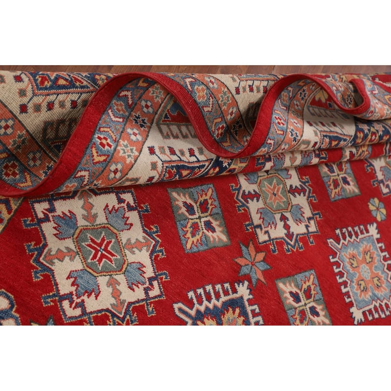 Red Kazak Oriental Area Rug Handmade Wool Carpet - 6'5" x 9'10"