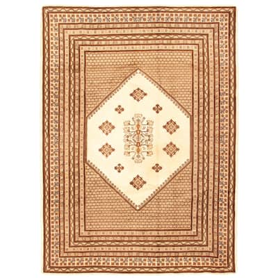 ECARPETGALLERY Hand-knotted Royal Maroc Cream Wool Rug - 8'2 x 11'1