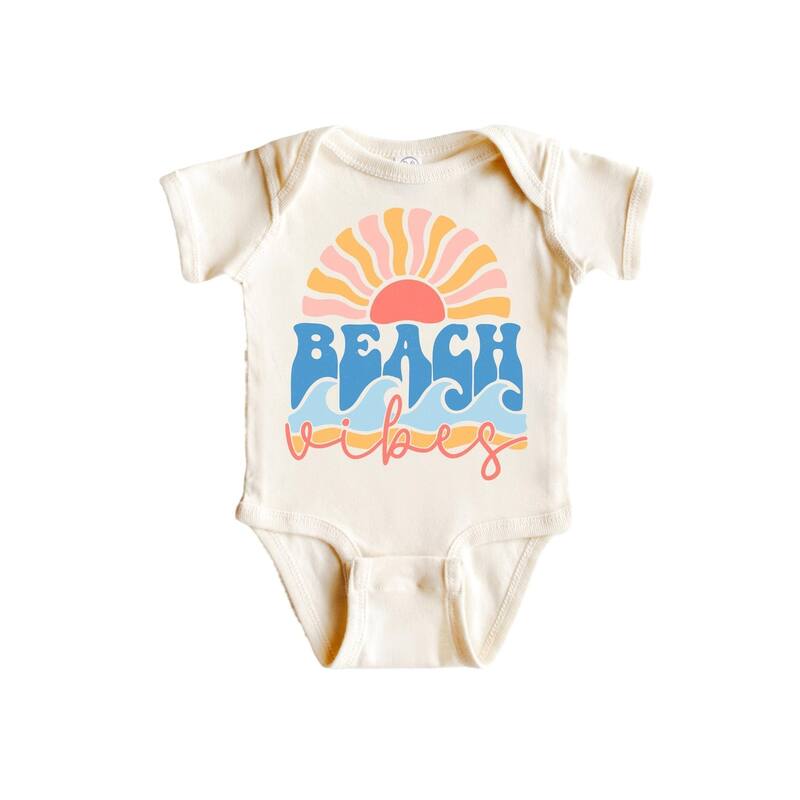 Beach Summer Vibes - Baby Boy Girl Clothes Infant Bodysuit Funny Cute Newborn - White - 6-9M