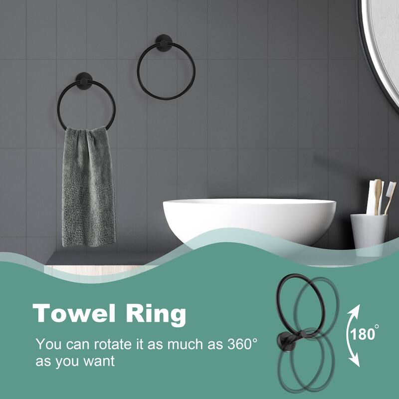 6-PCS Stainless Steel Bathroom Hardware Set,Round Shape