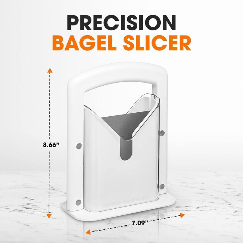 Cheer Collection Stainless Steel Guillotine Bagel Slicer